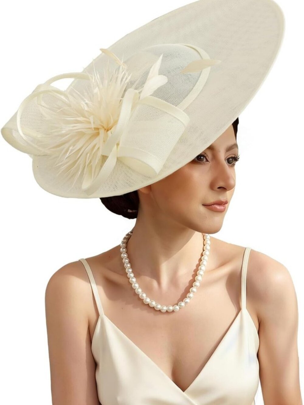 Elegant Flower Mesh Fascinator Hat with Feathers for Weddings, Derby & Tea